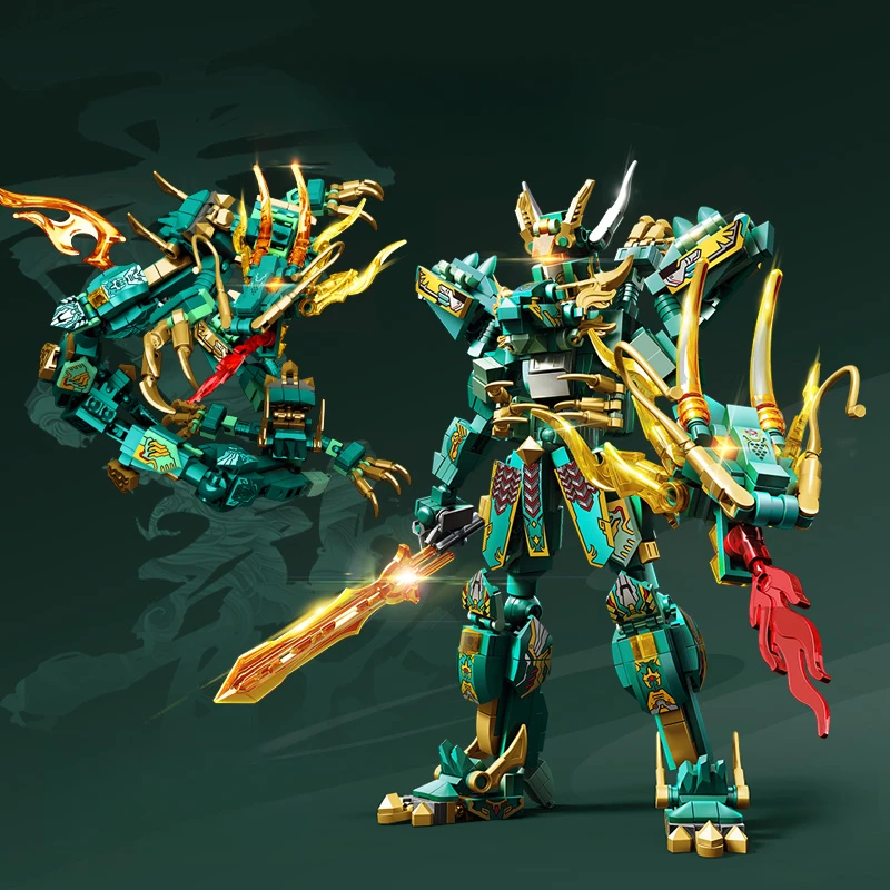 

SEMBO Dragon and Tiger Deformable Mechanical Robot Building Blocks MOC Animal Biomimetic Model Set Boys' and Children's Toys