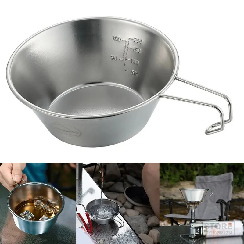 310ml Sierra Bowls Outdoor Stainless Steel Sierra Bowl Picnic Tableware Portable Camping Cup Tableware Hiking Lack Syrah Bowl