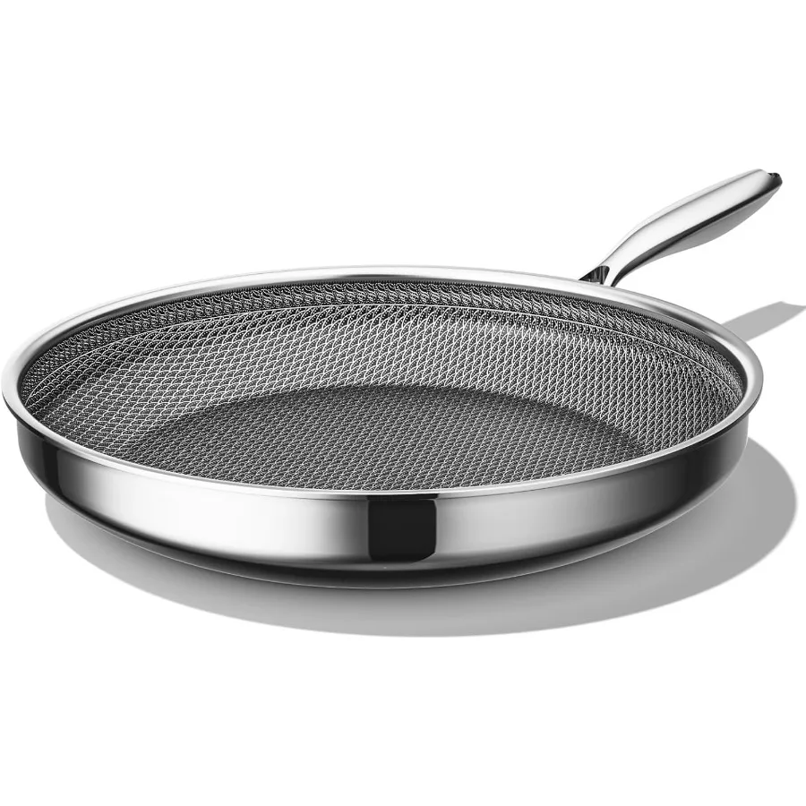 

Гибридная 8-дюймовая сковорода с антипригарным покрытием для универсальных приготовления пищи: превосходная посуда с антипригарным покрытием StayCool с ручкой