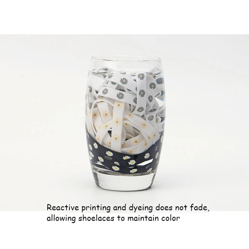 New Little Daisies Shoelaces Printing Flat Shoe laces For Sneakers High-top Canvas Laces Shoes Sports Shoelace Shoe Accessories