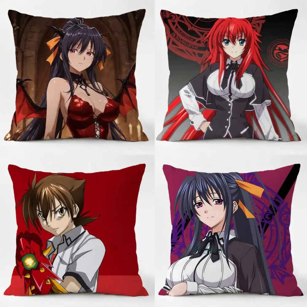 H-High School DxD Cushion Cover Daily Washable Linen Pillowcase Soft  for Sofa Bed Home Room Decor