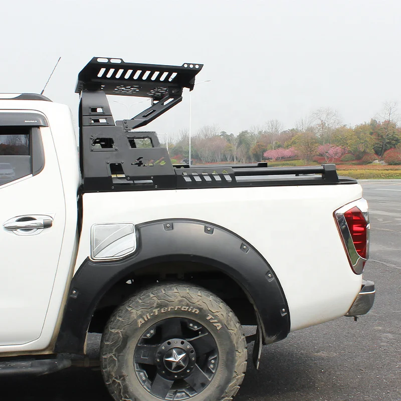 

4x4 Pickup Carbon Steel Trunk Gantry Roll Bar Rollover Protection with Lamp and Luggage Carrier for Nissan Navara D22 D40 D23