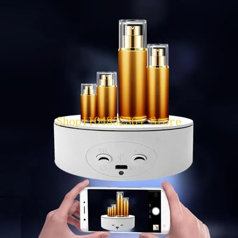 

652F 360 Degree Rotating Display Stand for Jewelry Photography Props Automatic Turntable for Mute Rotating