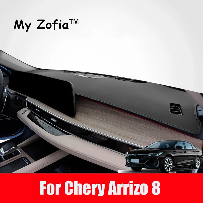 

For Chery Arrizo 8 Car Dashboard Sun Protection Mat PU Leather Anti Slip Anti UV Mat Interior Modification Accessories