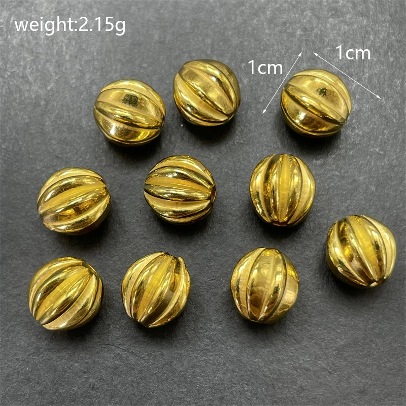 3-color Perforated Various Pattern Spacing Beads Charm Fashion Production Jewelry Supplies Wholesale Connector Accessories 10pcs