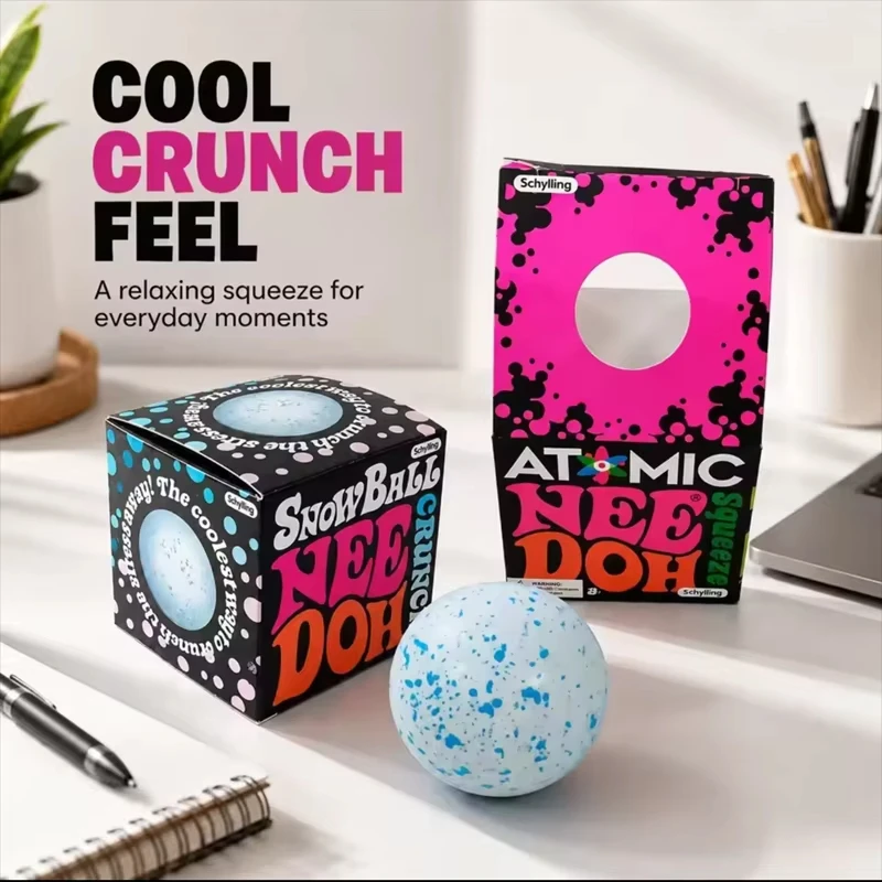 Needoh Snow Ball Crunch Squeeze Stress Ball Soft Quick Rebound Flour Filling Squeeze Toy Non‑toxic For Autism ADHD Stress Relief view 3