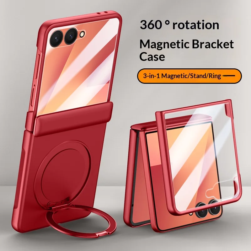 

360°rotating bracket PC material Magnetic charging Cover For Samsung Galaxy Z Flip7 screen protect Fall prevention phone Case