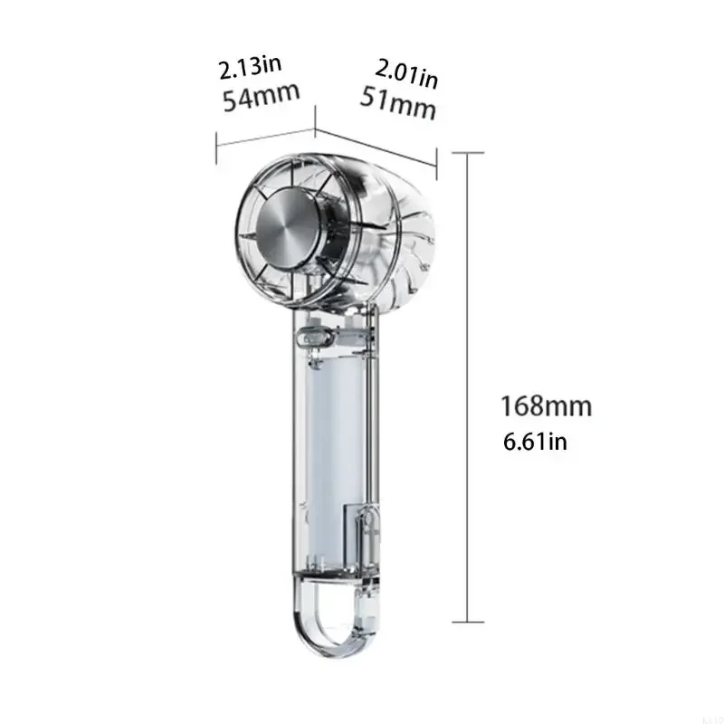 K1AD USB قابلة للشحن مروحة يدوية تصميم شفاف 1200 مللي أمبير بطارية عالية السرعات قابل للتعديل توربوس الرياح للسفر و