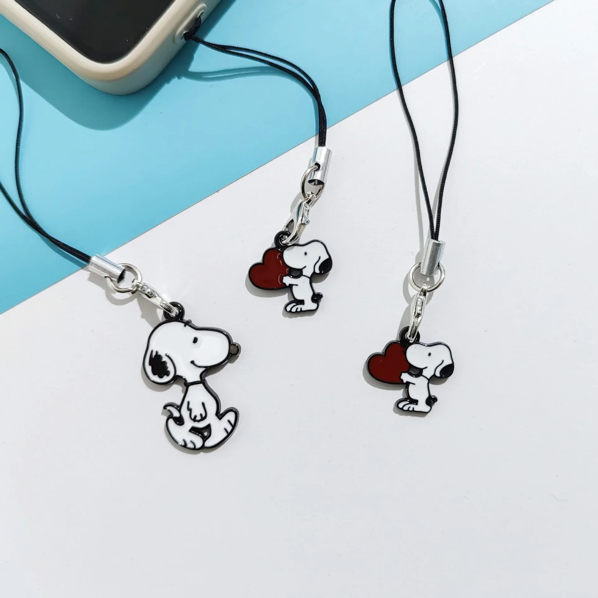 Snoopy New Alloy Pendant Cute Cartoon Mobile Phone Decoration Zipper Pendants Zipper Strap Accessories Kawaii Ornament Kids Gift