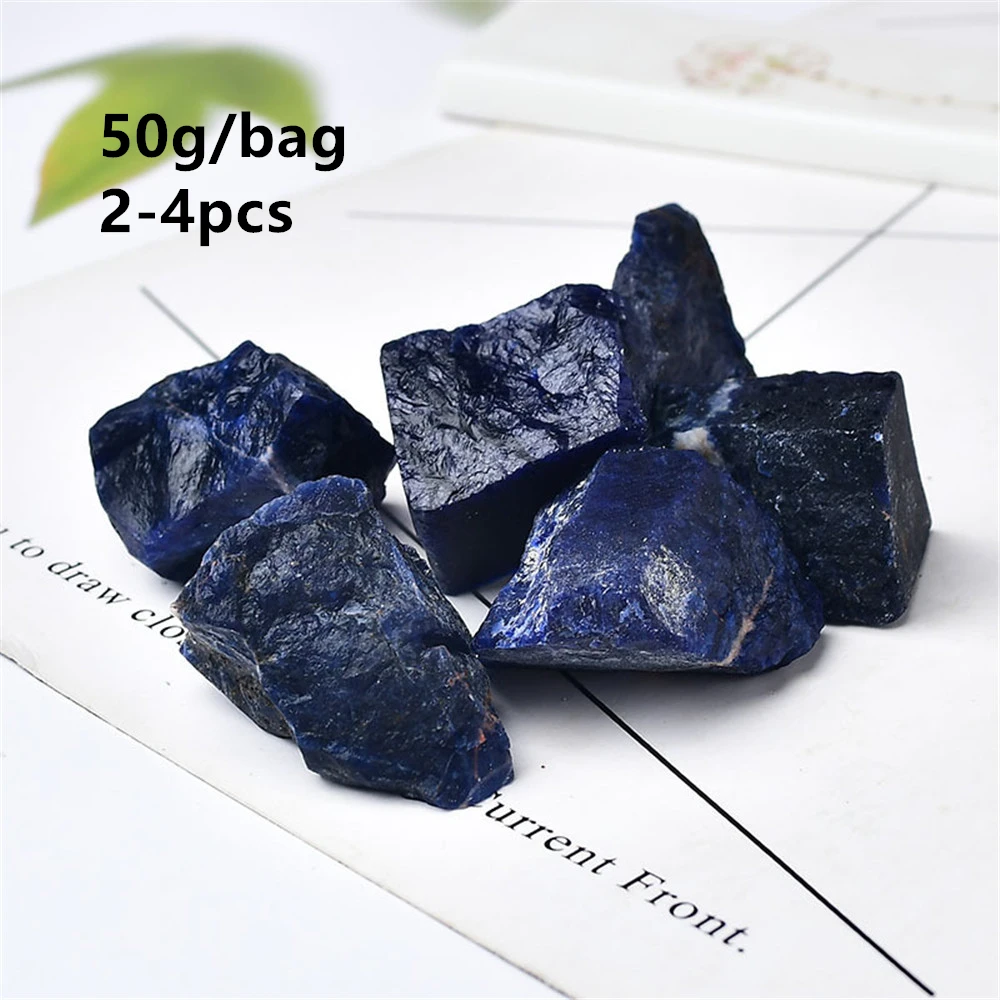 50g/Bag Natural Blue-Veins Stone Rough Raw Quartz Crystal Mineral Specimen Irregular Reiki Healing Stone Home Decoration