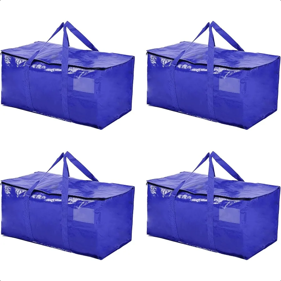 Hamna Collection Heavy Duty 4 Extra Large Blue Moving Bags With Handles Zippers Laundry Bag Waterproof Storage Totes Alternativ