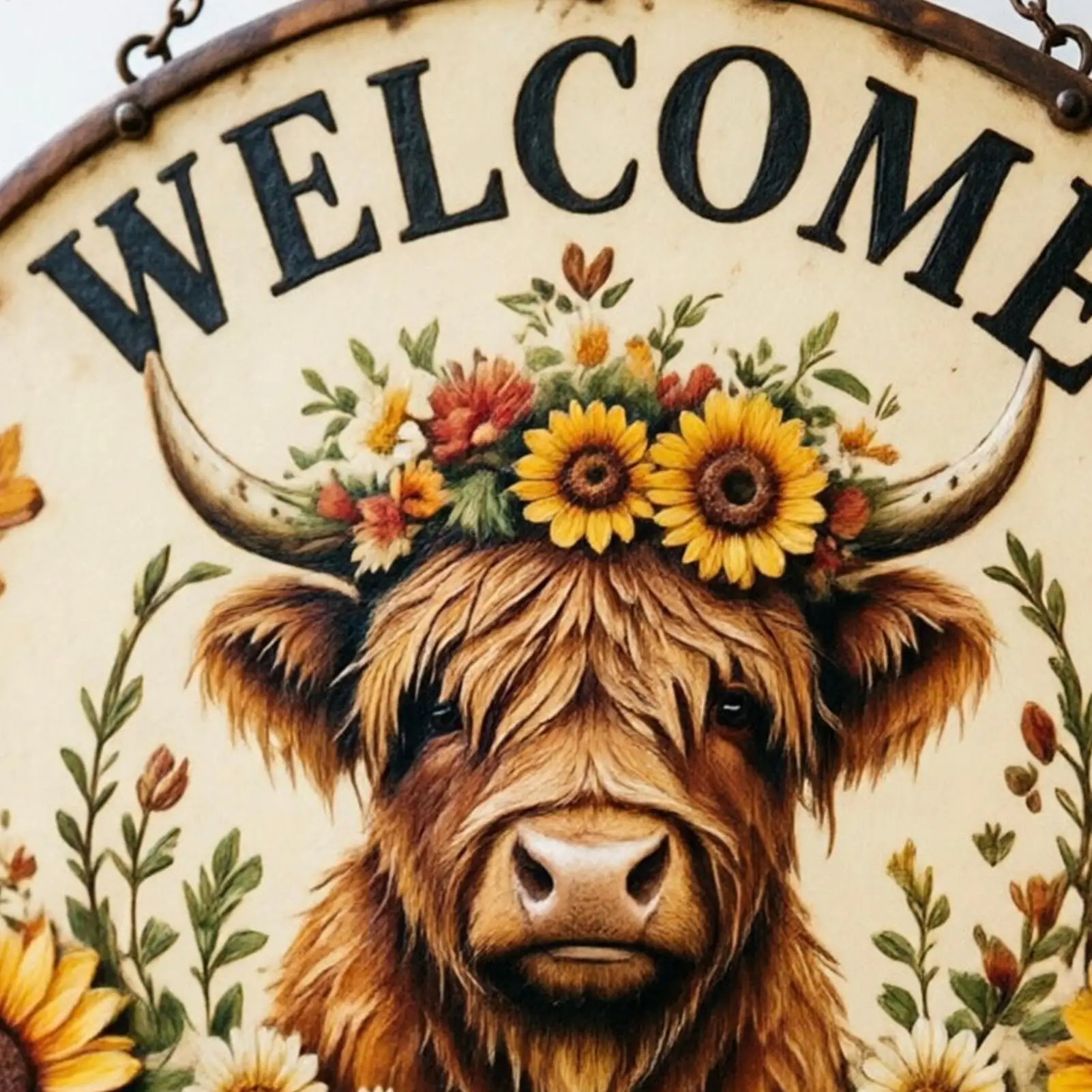 Welcome Door Sign Cow Pattern Porch Entryway Decorations Rustic Welcome Door Sign For Outdoor Porch Entryway Wall Home Farmhouse
