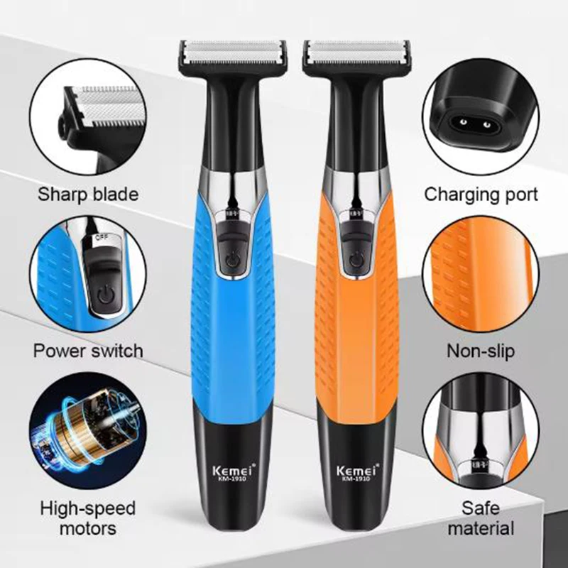 Kemei 1910 ماكينة حلاقة كهربائية مقاومة للماء للمناطق الحساسة ماكينة حلاقة احترافية لإزالة شعر الوجه والجسم #5
