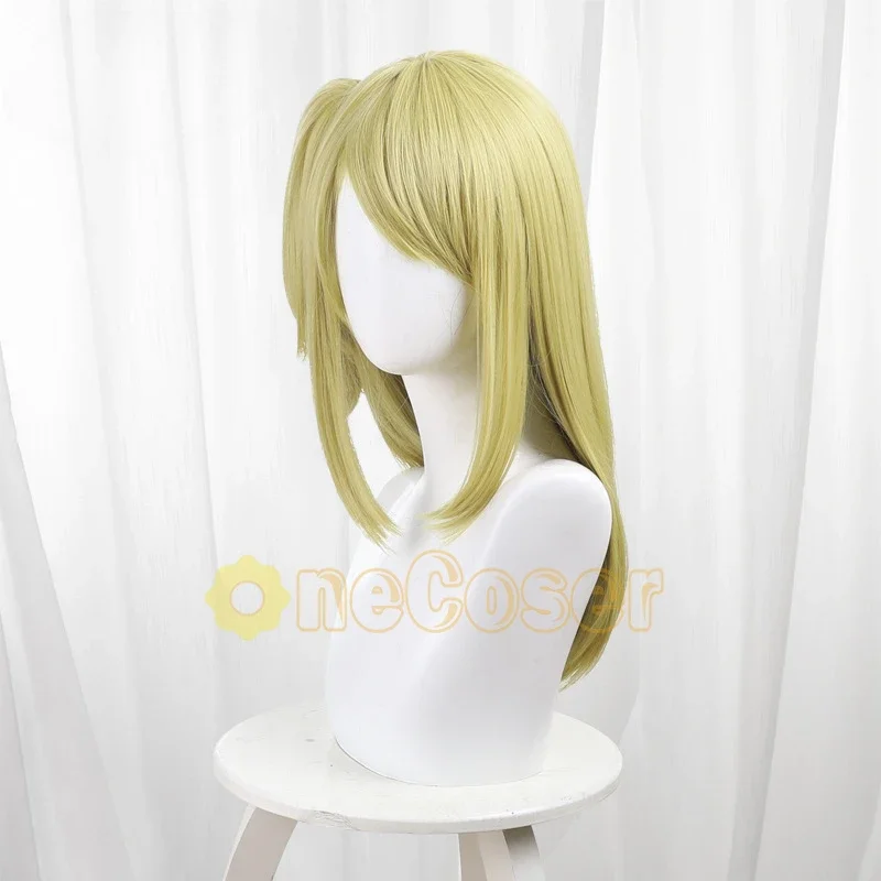 Lucy heartfilia cosplay peruca anime fairy tail guild equipe natsu cabelo loiro hairband fibra resistente ao calor + peruca boné dia das bruxas