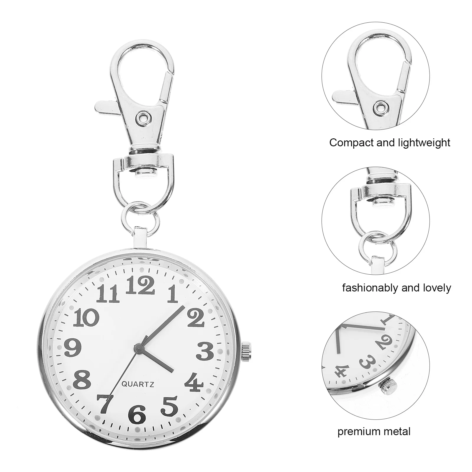 قطعتان من قلادة ساعة الجيب الأنيقة للرجال والنساء، حركة ممتازة، هدية وقت دقيق، حفلة يومية، تسوق فضي ذهبي #3