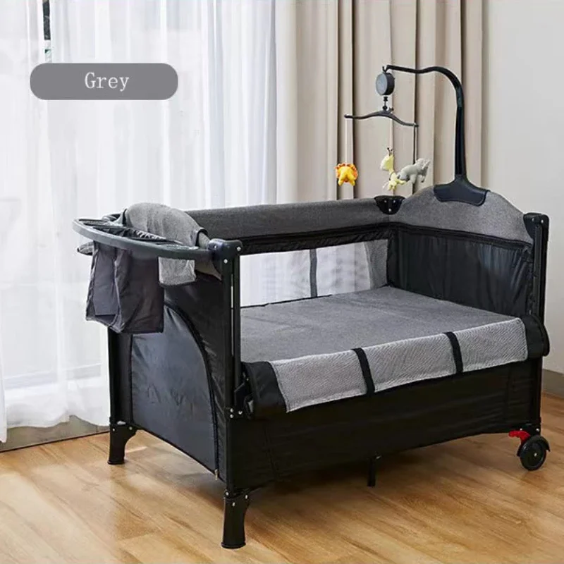 China high quality new arrival economic price easy folding 0-2 years infant baby portable bed crib with mattress set playpen