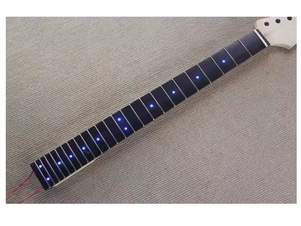 E-Gitarrenhals 22 Bünde Einlage LED-Punkte Griffbrett aus Palisander Ahorn Zubehörteile Musikinstrumente – Detail 1