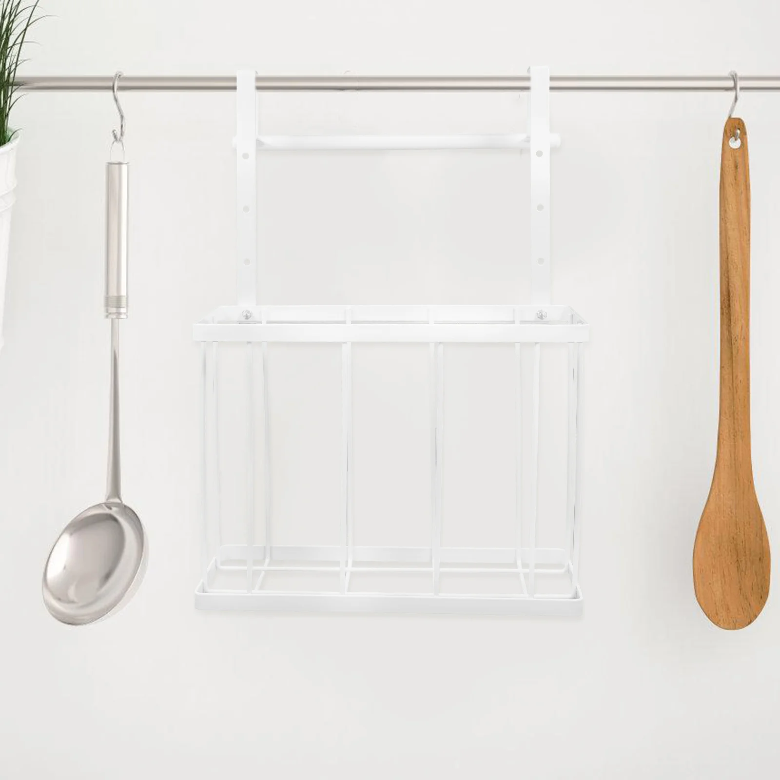 

Cabinet Door Hanging Storage Basket Stainless Steel Wall Mount Organizer Kitchen Bathroom Towel Rod Over Cabinet Door Basket