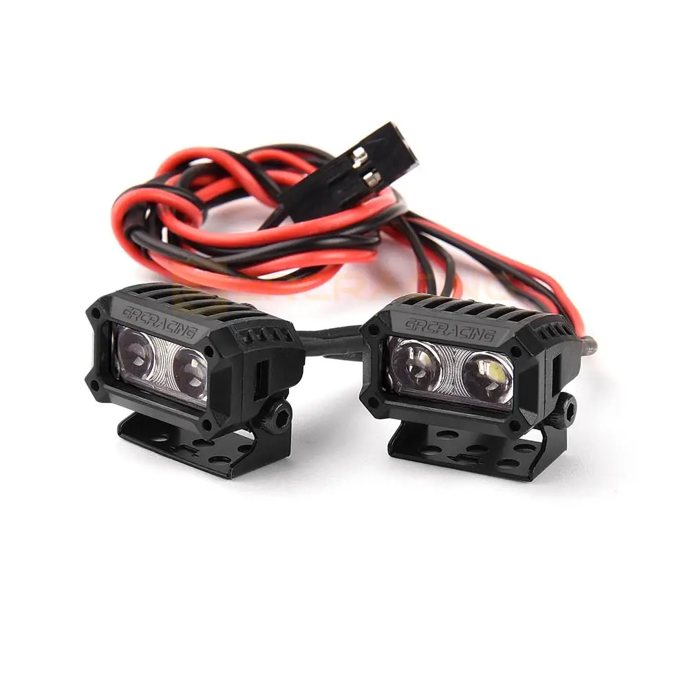 Grc 18mm Rectangular Spotlight Retro Simulation Off-road Searchlight Headlight Bumper Dome Light G157q For 1/10 Rc Crawler Car