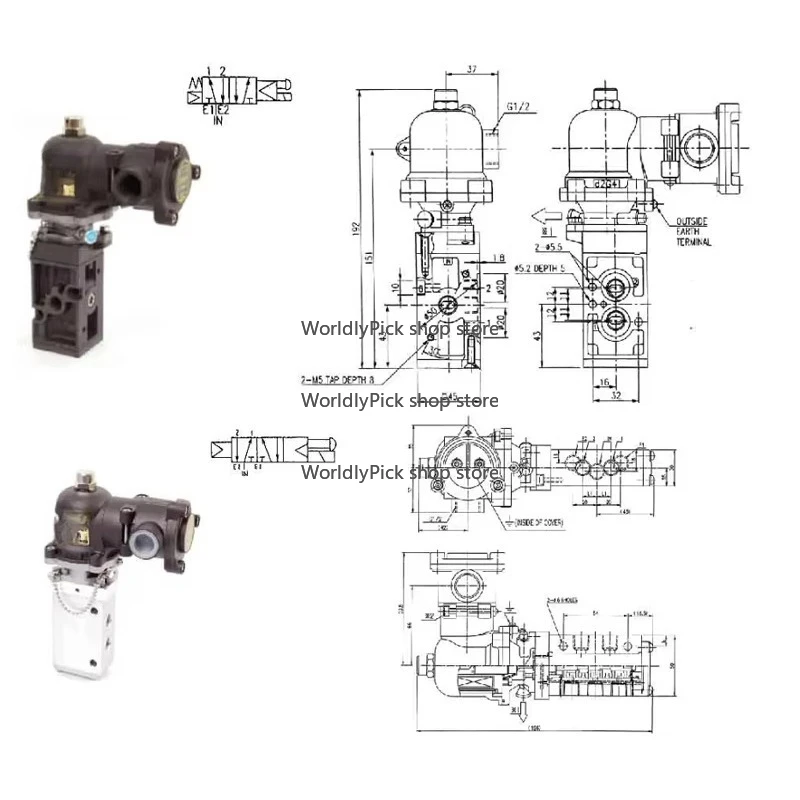 MK15G-8-D12PG-TF-DMI Solenoid Valve Two-Position Five-Way for Physical Measuring Instruments
