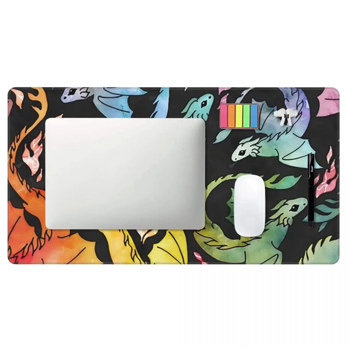 Large Mouse Pad Dragon Fire Dark Rainb Gamer PC Laptop Mats Keyboard Carpet Computer Gaming Office Accessories Desk Mat