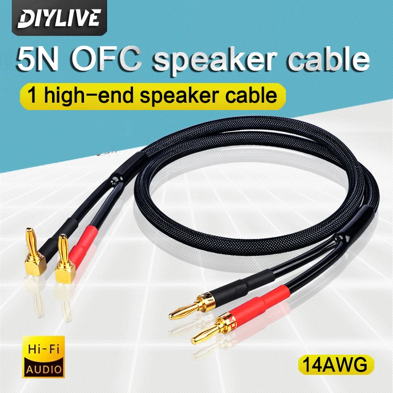 5N High-Purity Copper Audiophic-Grade HIFI Speaker Cable for Main & Secondary Speakers Surround Power Amplifier Audio Connection