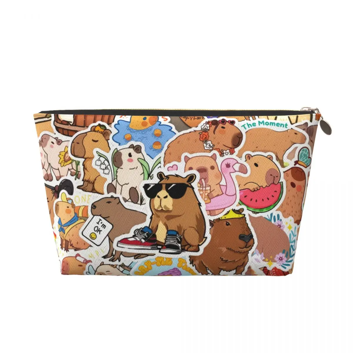 Custom Cute Giant Cavy Capybara Collage Makeup Bag for Women Travel Cosmetic Organizer Fashion Storage Toiletry Bags