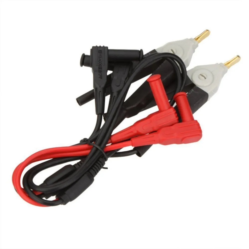 Test Alligator Clip Four Wire LCR Bridge Test Clamp Red Black 15mm Opening 4mm Standard Banana Plug for Testing Tool