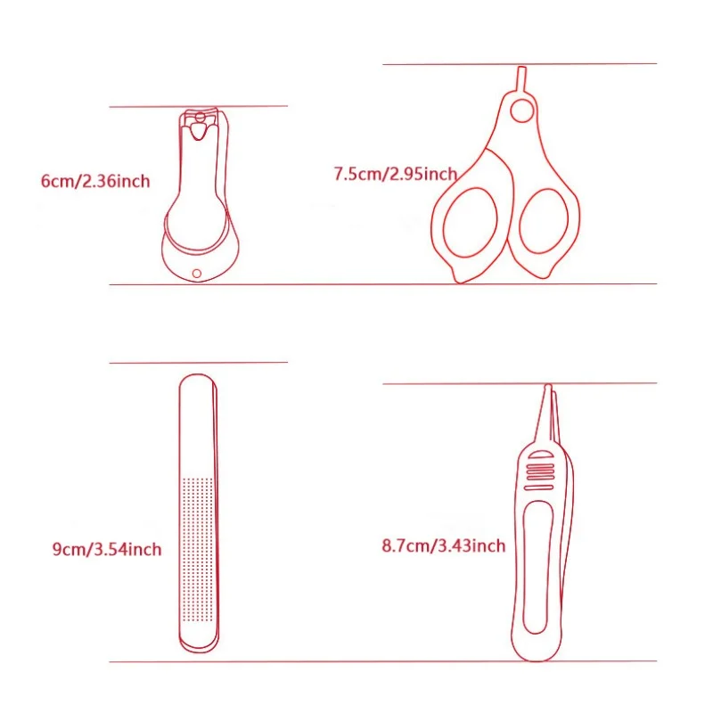 Newborn Baby Nail Scissor Care Tool Kid Safe Portable Clipper Trimmer Tweezer with Box Children Manicure Kit