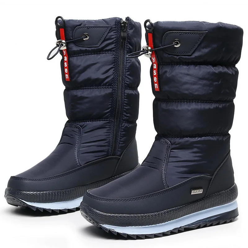 Autumn Winter Boots for Women Mid Calf  Boot Zipper European and American Snow Boots Women's High Tube Winter New Cotton Shoes