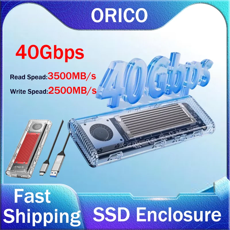 

ORICO 40Gbps USB4 M.2 SSD NVMe Case Cooling Fan M.2 NVMe Case Enclosure Hard Drive Box 8TB With Thunderbolt 4/3 USB For Macbook