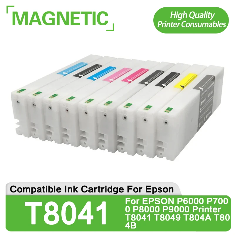 

Europe T8041 Ink Cartridge With Chip 700ML Compatible For EPSON P6000 P7000 P8000 P9000 Printer T8041 T8049 T804A T804B