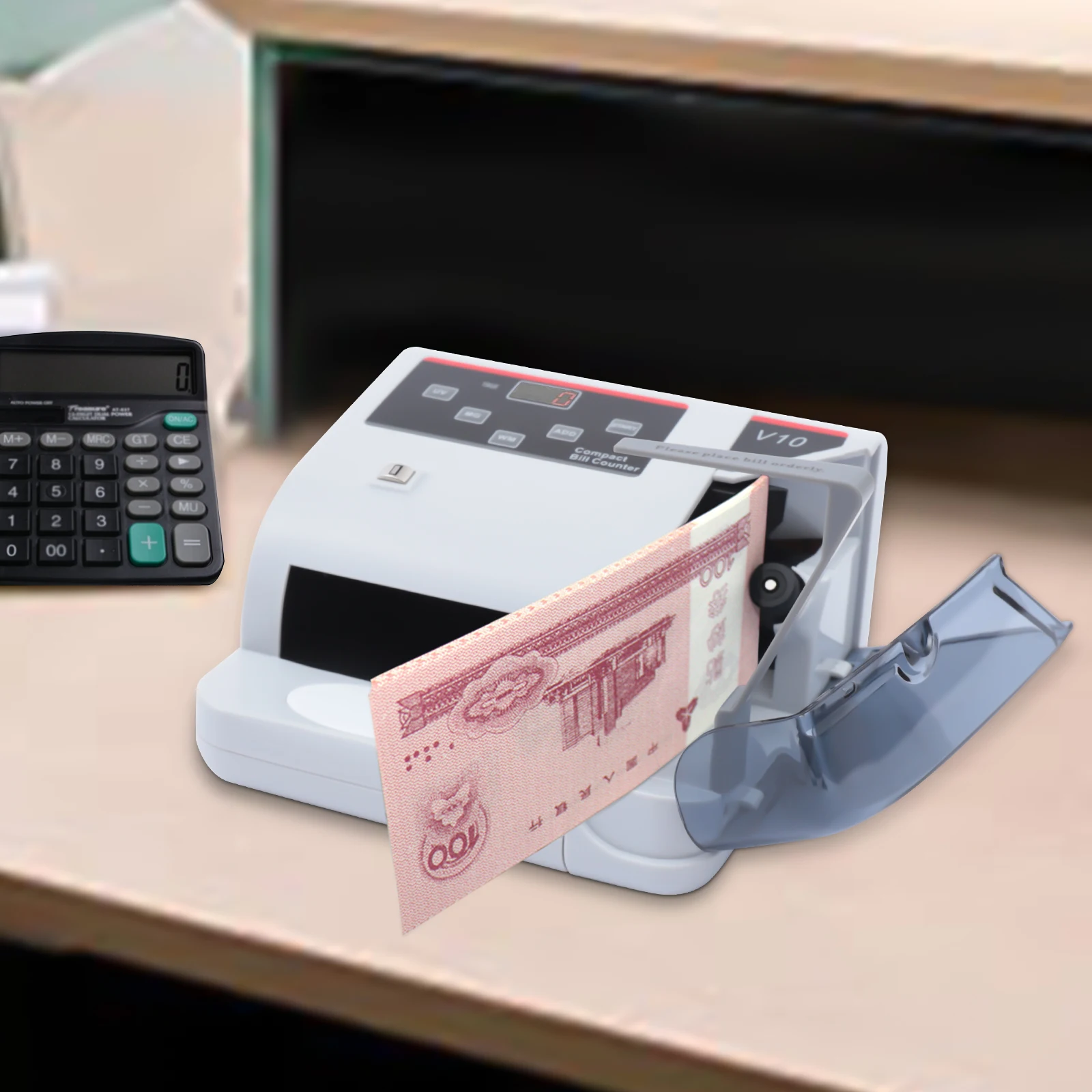 Przenośny licznik banknotów z detekcją podrób UV/MG/WM, 600 szt./min, wielowalutowy licznik banknotów z wyświetlaczem LED do sklepu