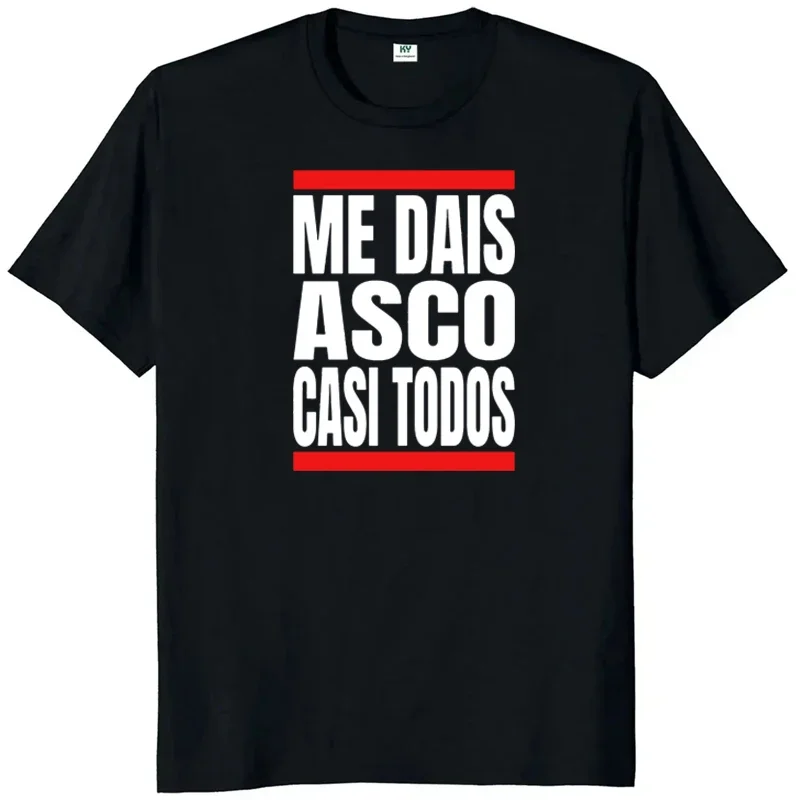 Men Me Dais Asco Casi Todos Letter Print Tshirt Men Women Casual Loose Streetwear Round Neck Short Sleeve Top Fashion Tee Unisex image 3