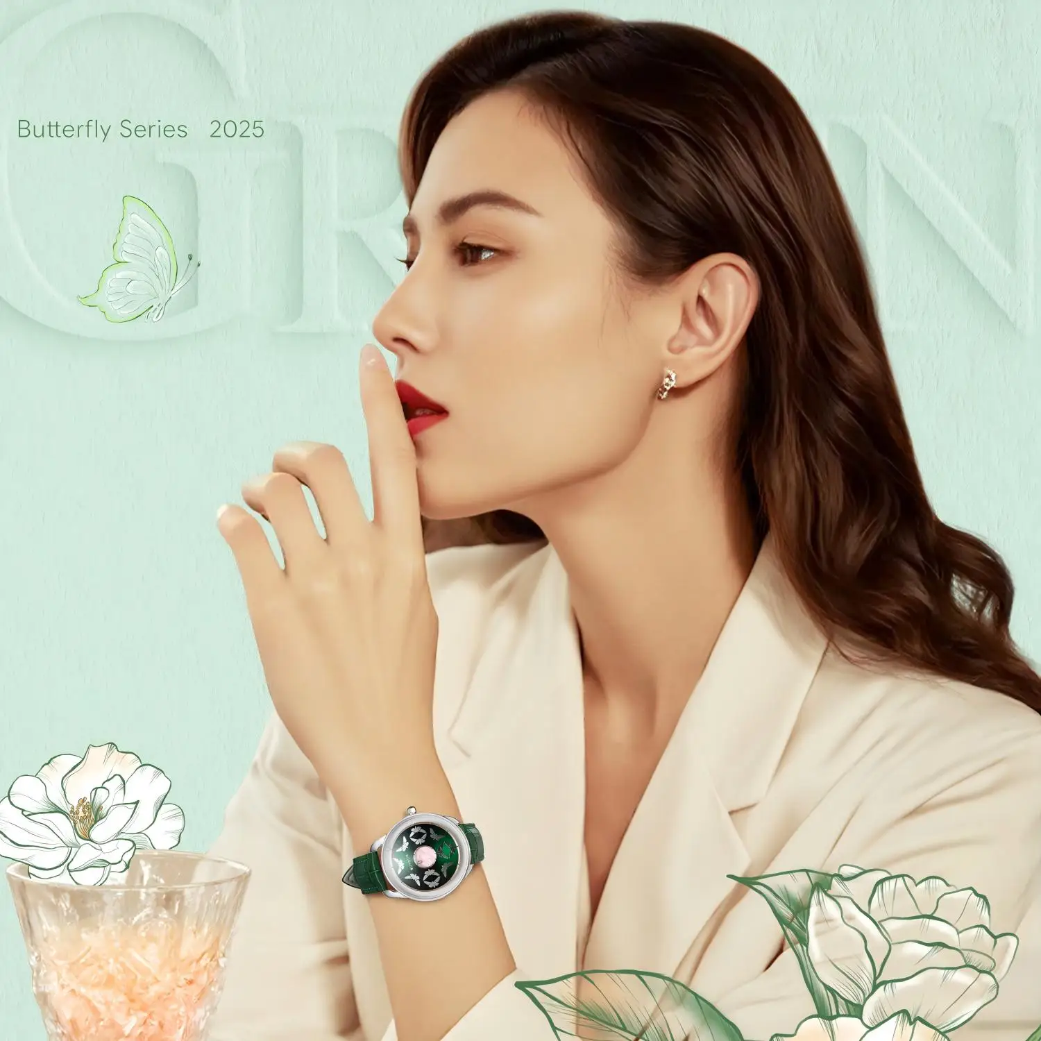 EUTOUR  Elegant Butterfly Magnet Watch for Women Summer Garden Theme Stylish Accessory