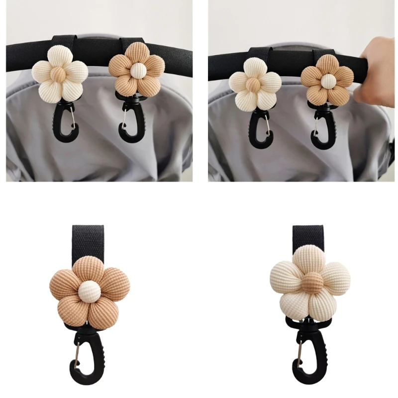 

Baby Stroller Hook Wheelchair Bag Organiser Clip Pram Hanger Cartoon Flower Charm Infant Stroller Baby Cart Decoration