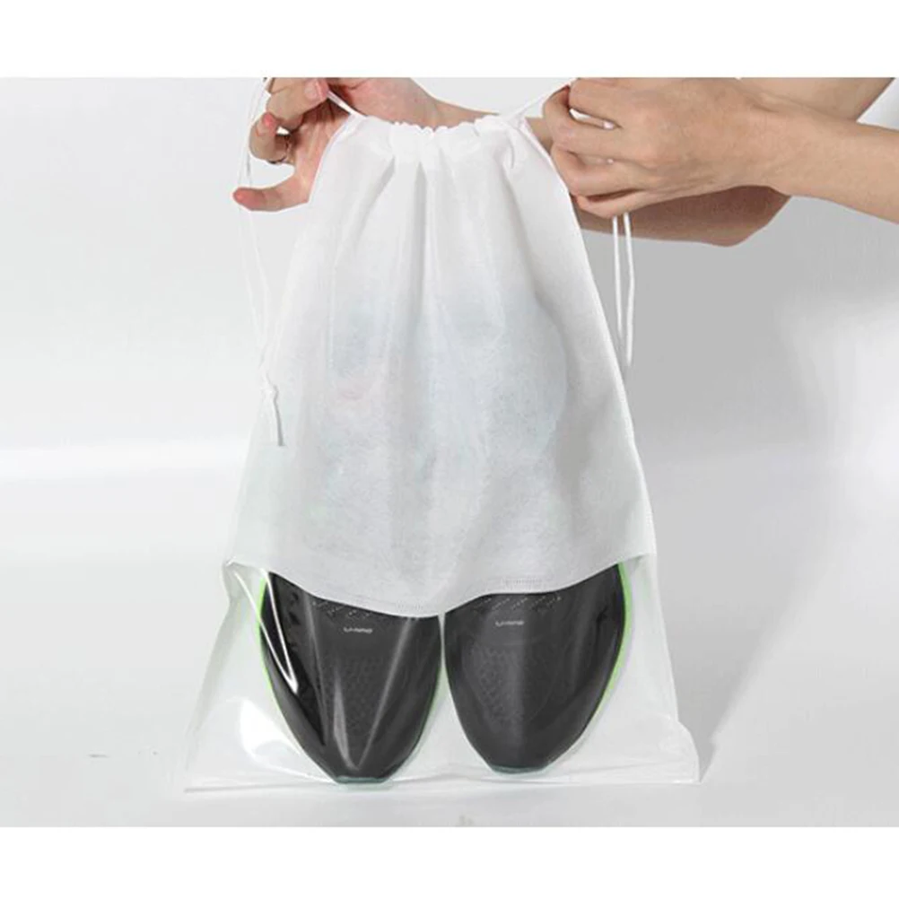 

10pcs Non-Woven Slippers Transparent Water Repellent Storage Bag For Travel Gym Camping Shoe Organizer Dust Proof Lightweight