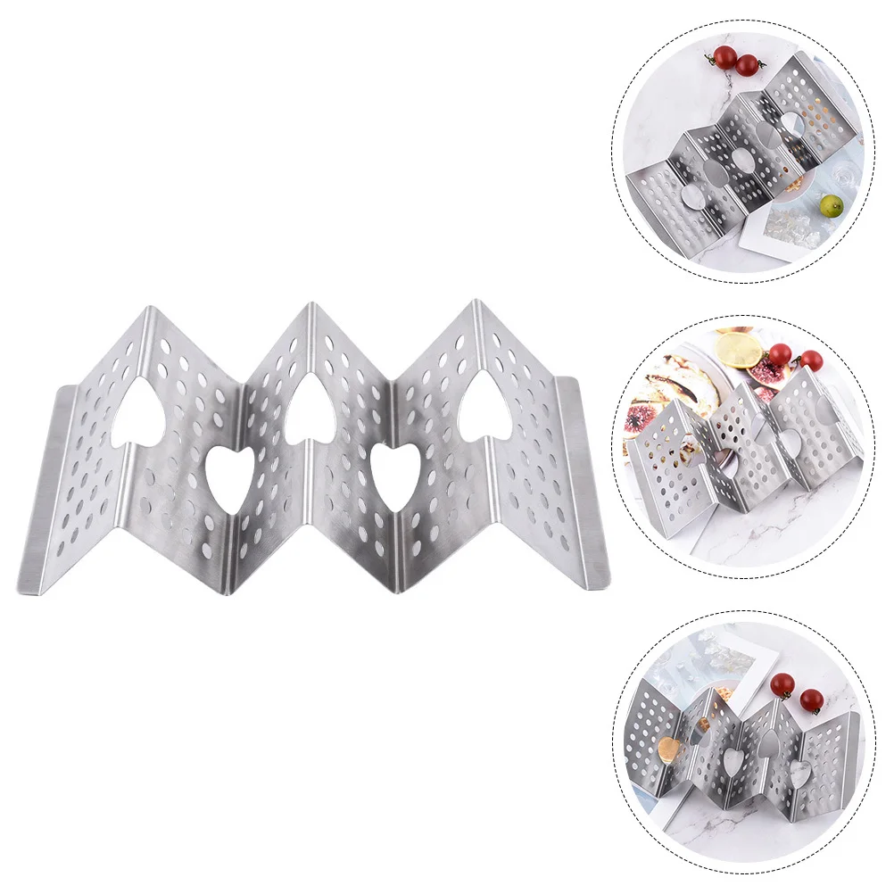 

Mexico Taco Holder Stainless Steel Wave Taco Stand Kitchen Burrito Rack Pancake Storage Rack Baked Pancake Stand