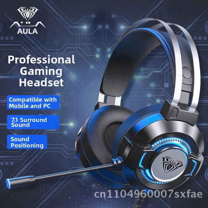 AULA Tarantula S602 7,1-канальная проводная игровая гарнитура с двойным USB-разъемом 3,5 мм для настольного компьютера