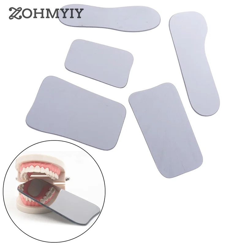 

5PC Dental Glass Mirror+5PC Storage Bag Oral Glass Coated Titanium Photography Mirrors 2-side Reflector Dental