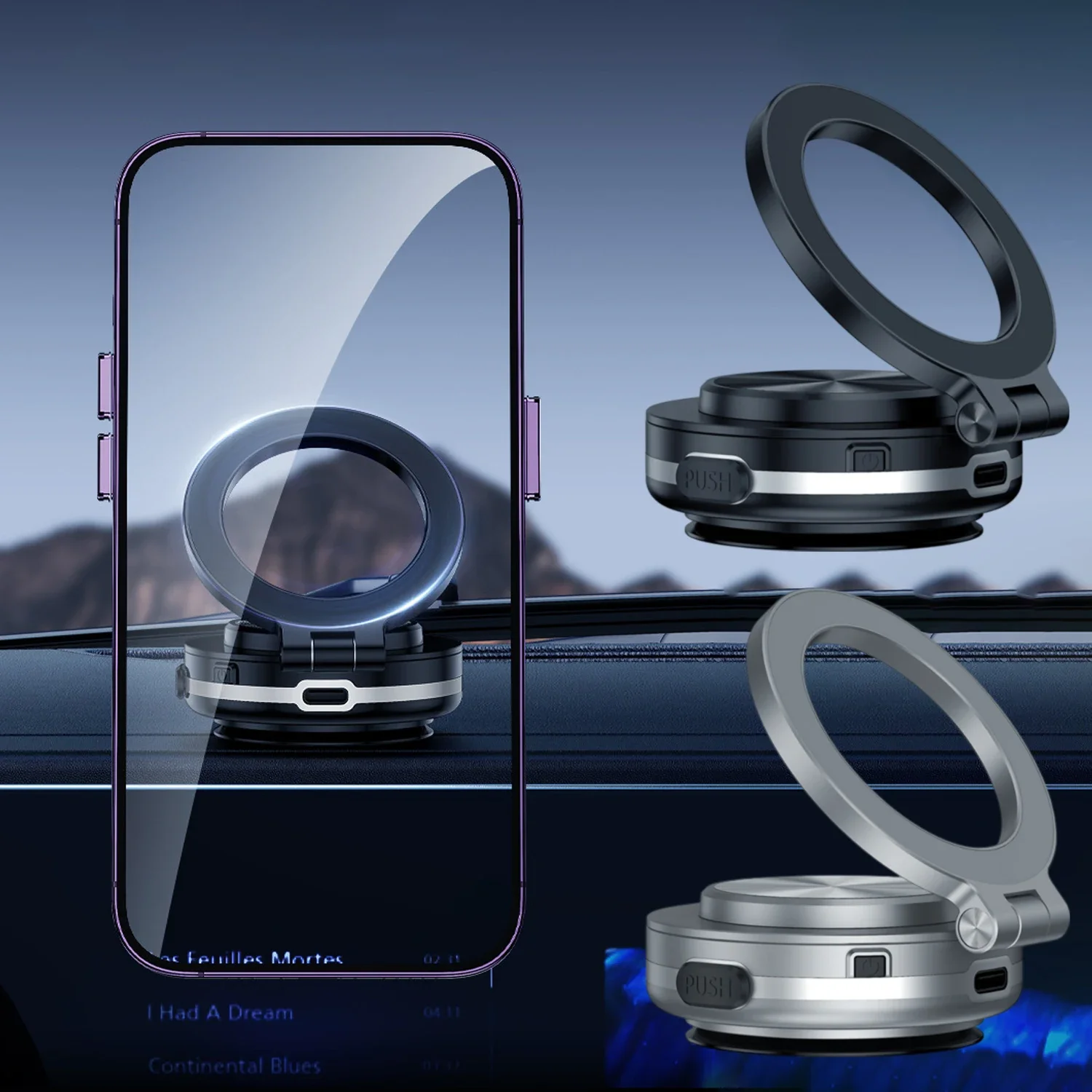 回転式車用磁気ホルダー,360 °,インテリジェント,真空吸着,電話マウント,フロントガラス,安定したブラケット