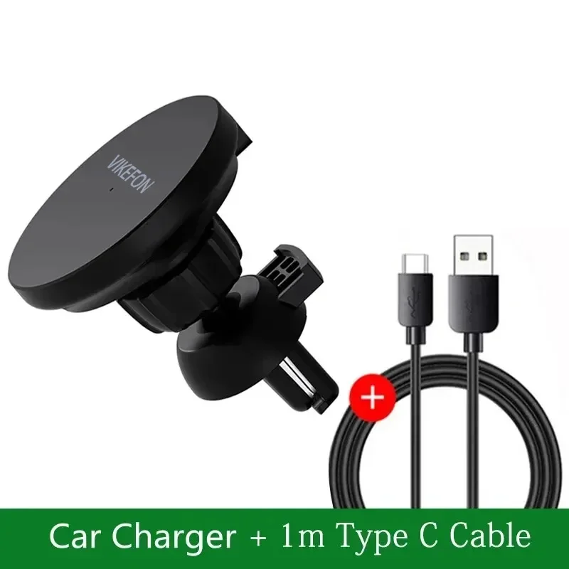 VIKEFON Magnetische Auto Draadloze Oplader Voor iPhone 12 13 14 15 pro max Air Vent Auto Telefoonhouder Stand Snelle Auto Opladen