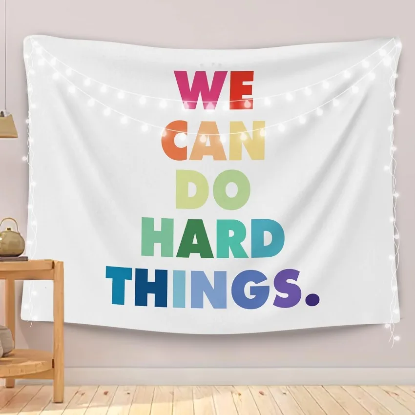 Motivational Quotes Tapestry Wall Decor Inspirational Hanging Fabric Art for Classroom Bedroom Home Office Decoration