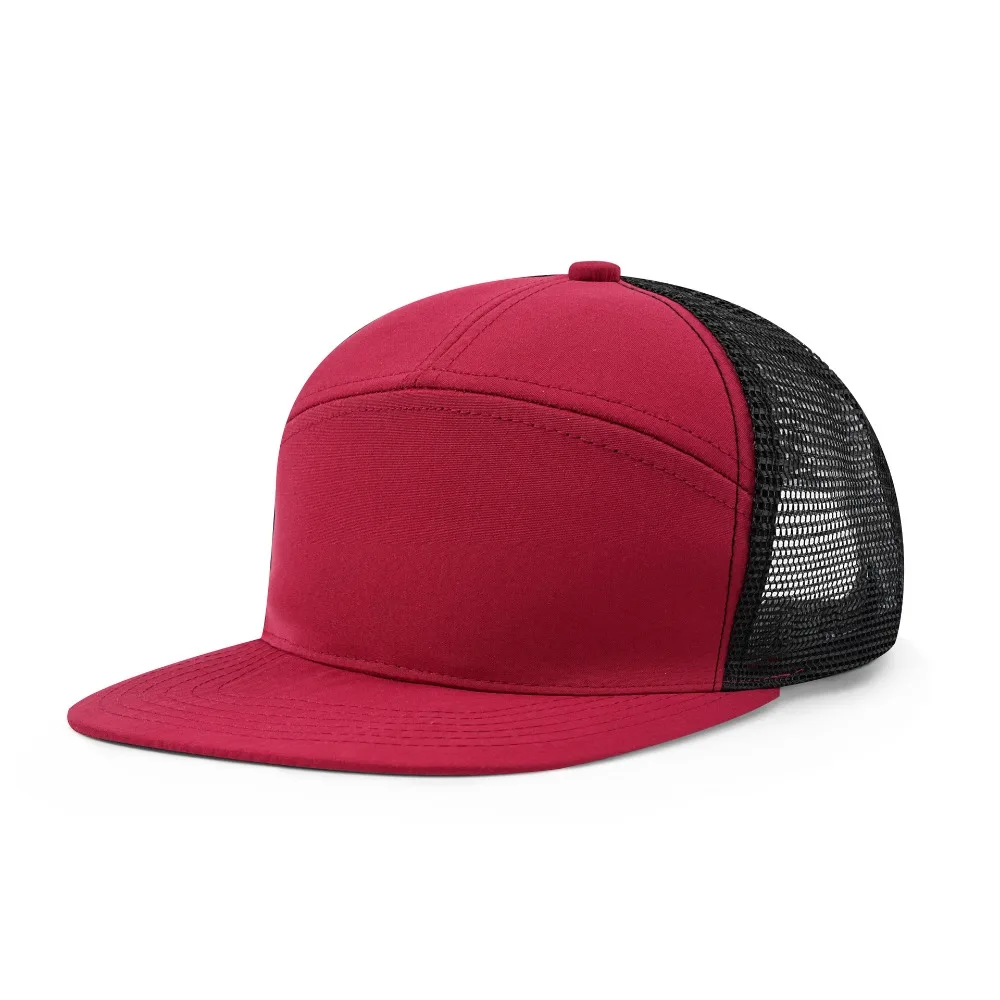 

Fashion 7 Panel Hip-Hop Hat Adjustable Breathable Trucker Hat Mesh Baseball Cap Unisex