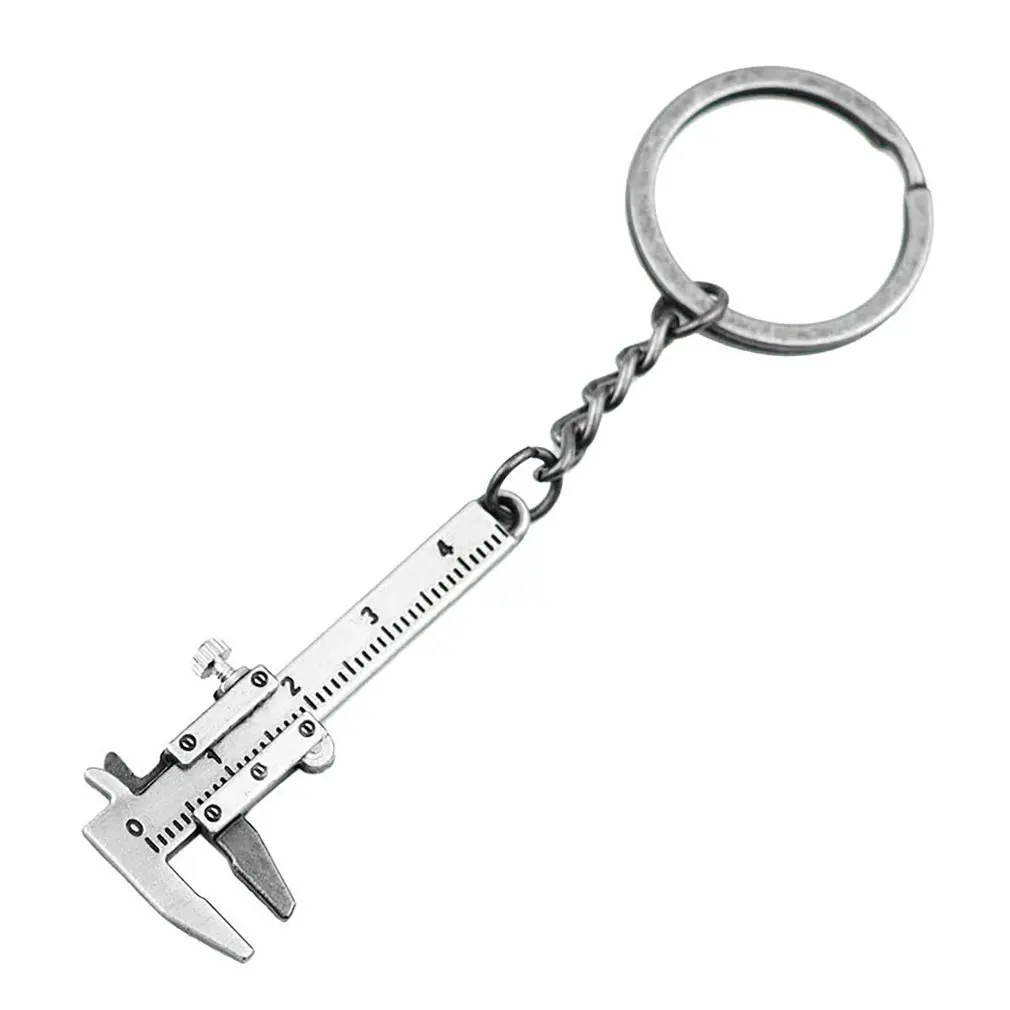 New Fashion Car Key Mini Vernier Caliper Portable 0-40mm keychain Measuring Gauging Tools Car Turbo key Chain Ring Ruler Caliper