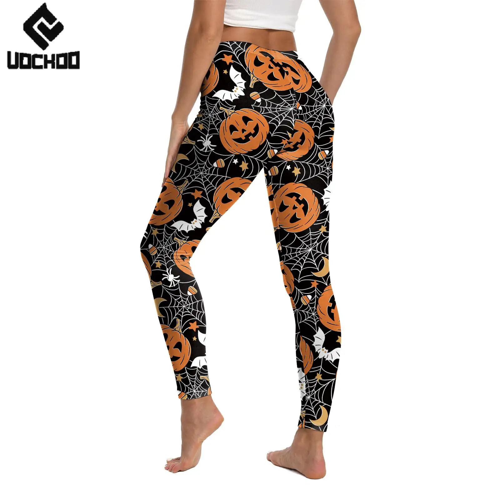 

Pumpkin Pattern Leggings Halloween Skinny Pants Day of The Dead Skull Women Leggings Funny Trousers Adult Festival Outfit