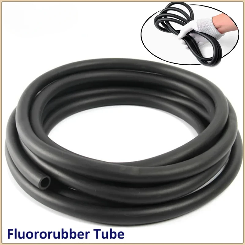 1 Meter Black Fluorine Rubber Hose FKM Fuel Tube FPM High Temperature Resistant Corrosion Resistance Oil Pipe