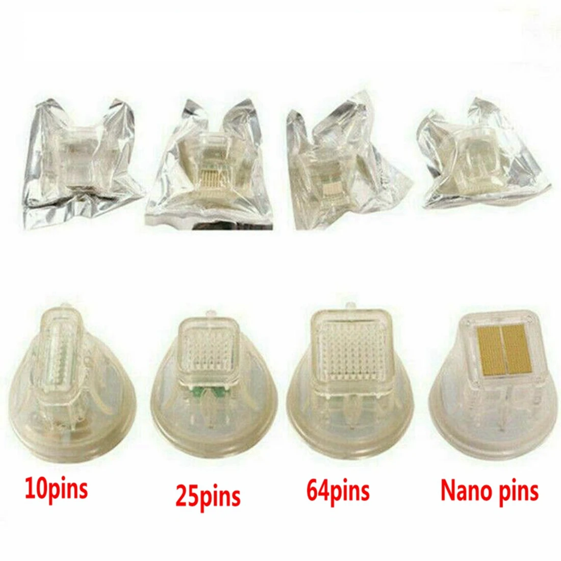 Fractional RF Cartridge 10/25/64 Pins Wholesale Disposable Nano Tips Gold Plated Micro Chip Consumable For Tattoo