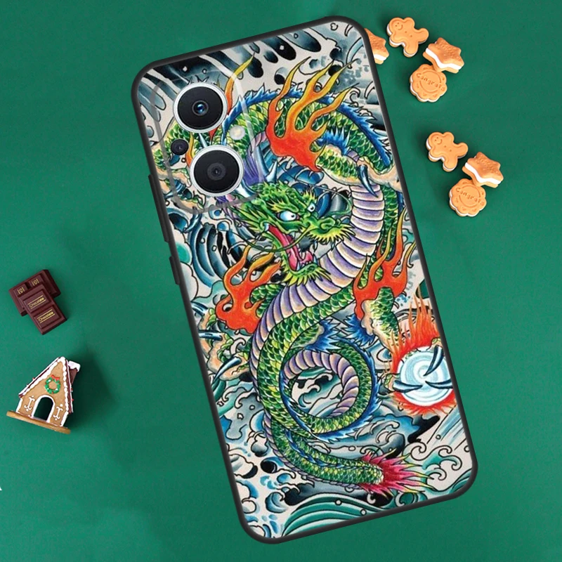 Chinese Dragon Case For OPPO Reno 10 Pro 4Z 5Z 8T 4 5 6 7 8 Lite OPPO Find X6 Pro X3 X2 Neo X5 Lite Cover