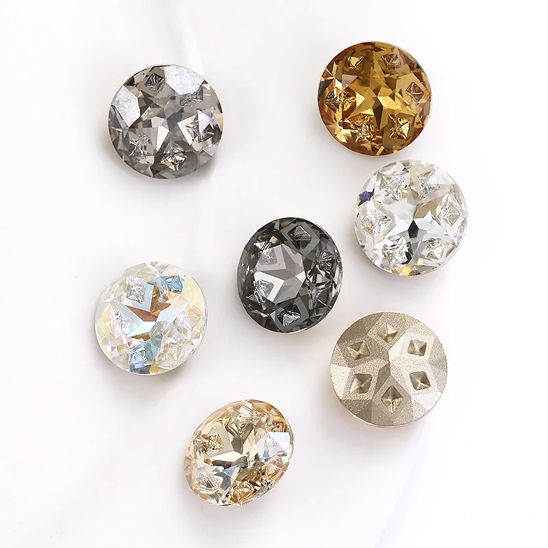 Round Shape Glass Crystal Rhinestones Vintage Fancy Stones Jewelry Making Accessories Pointeback Loose Crystal Rhinestones